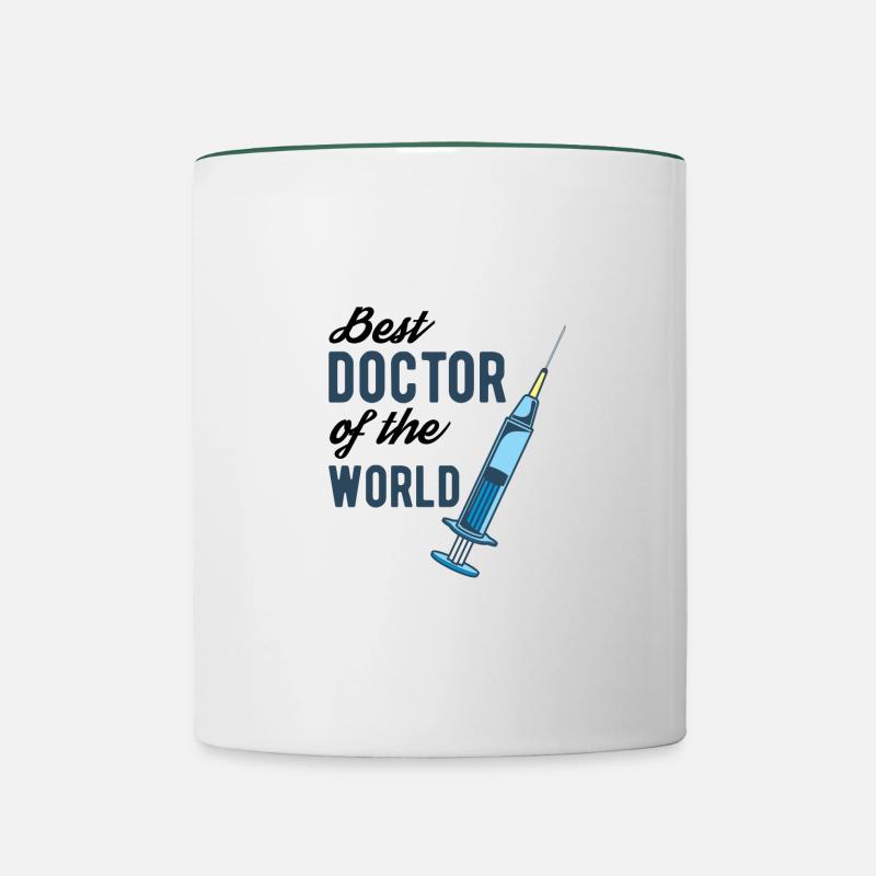 médecin - Mug contrasté - blanc/vert foncé