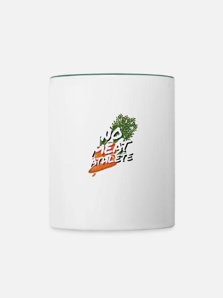 Kein Fleisch ATHLETE Vegan - Tasse zweifarbig - Weiß/Dunkelgrün