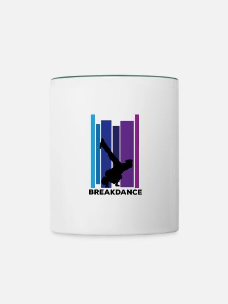 Breakdance - Tasse zweifarbig - Weiß/Dunkelgrün