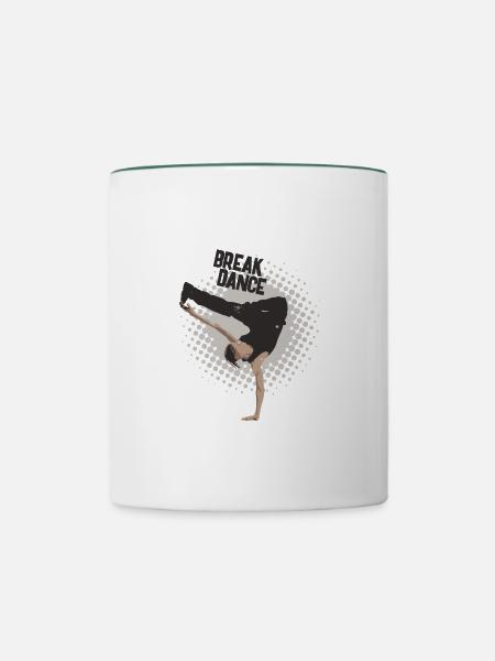 Breakdance - Tasse zweifarbig - Weiß/Dunkelgrün
