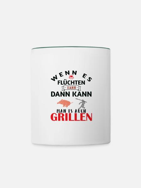 Grill - Tasse zweifarbig - Weiß/Dunkelgrün