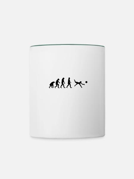 Volleyball Evolution Beach Volleyballer Geschenk - Tasse zweifarbig - Weiß/Dunkelgrün