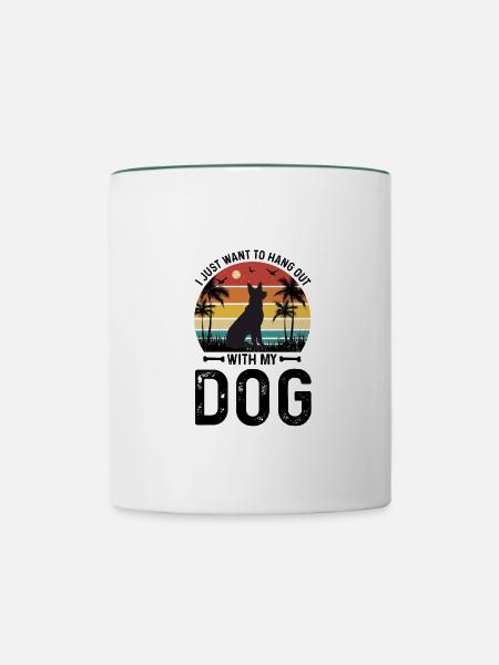 Hundehaare Hunderasse Hundebesitzer Geschenk - Tasse zweifarbig - Weiß/Dunkelgrün