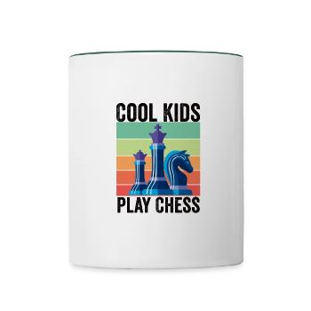 Chess Kids - Contrasting Mug - white/dark green - Front