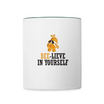 Bee - Contrasting Mug - white/dark green - Front