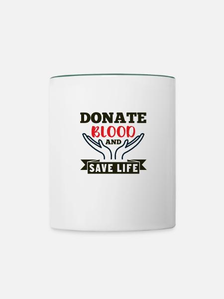 Blutspende Blutspenden Blutspender - Tasse zweifarbig - Weiß/Dunkelgrün