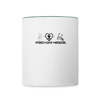 Arzthelferin Krankenpflegerin Arztpraxis Assistent - Tasse zweifarbig - Weiß/Dunkelgrün - Vorne