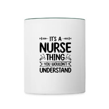 Arzthelferin Krankenpflegerin Arztpraxis Assistent - Tasse zweifarbig - Weiß/Dunkelgrün - Vorne