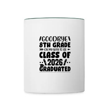 Advancement 8th grade Comprehensive school schoolchildren Pupils - Contrasting Mug - white/dark green - Front