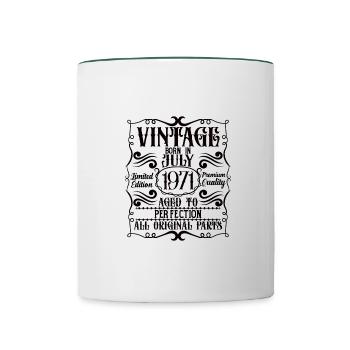 1971 July Birthday Legend - Contrasting Mug - white/dark green - Front