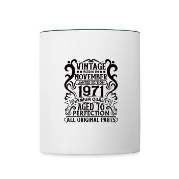 1971 November Birthday Legend - Contrasting Mug - white/dark green - Front