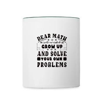 Mathelehrer Mathematische Formel Geometrie Lehrer - Tasse zweifarbig - Weiß/Dunkelgrün - Vorne