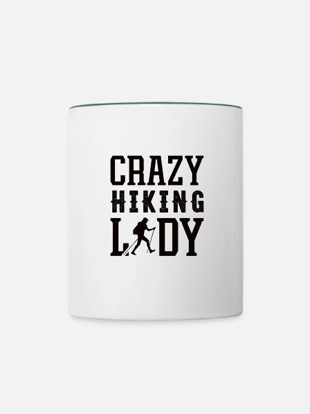 Wandern Frau Bergsteigen - Tasse zweifarbig - Weiß/Dunkelgrün