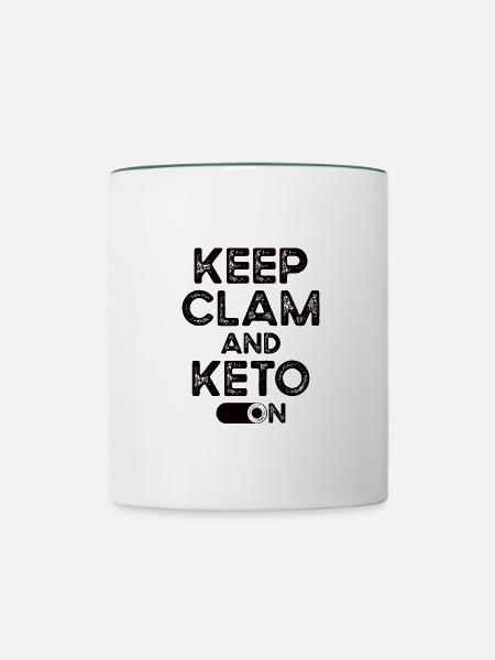 Keto Diät - Tasse zweifarbig - Weiß/Dunkelgrün
