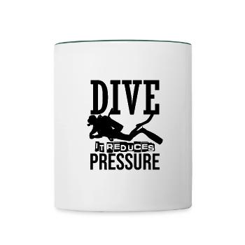 Dive, it reduces pressure - Contrasting Mug - white/dark green - Front