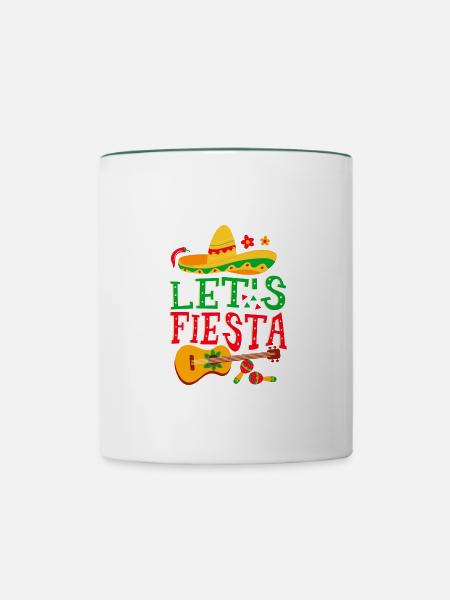 Lets Fiesta - Tasse zweifarbig - Weiß/Dunkelgrün