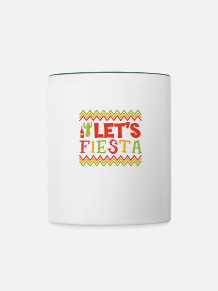 Lets Fiesta - Tasse zweifarbig - Weiß/Dunkelgrün