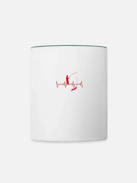 Angel Herzschlag - Tasse zweifarbig - Weiß/Dunkelgrün