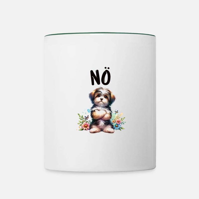 Havanese Funny Saying Nope for Dog Lovers - Contrasting Mug - white/dark green