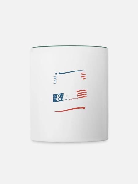 Stars, Stripes & Scripture - Lightblessed - - Tasse zweifarbig - Weiß/Dunkelgrün