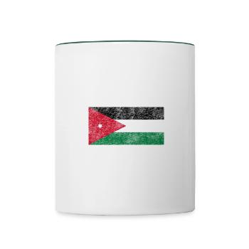 Faded Flag of Jordan - Contrasting Mug - white/dark green - Front