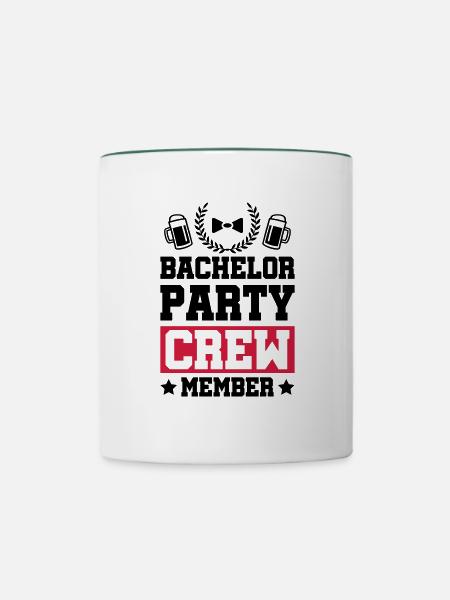 bachelor party crew - Tasse zweifarbig - Weiß/Dunkelgrün