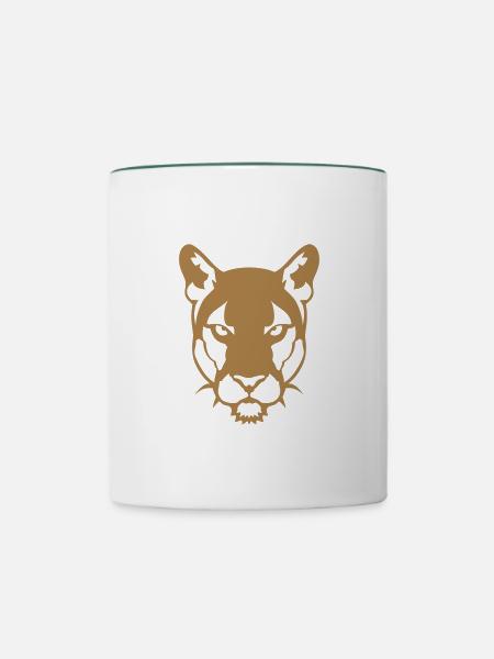 panthere wildes tier 306 - Tasse zweifarbig - Weiß/Dunkelgrün