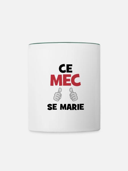 Dieser Kerl heiratet. - Tasse zweifarbig - Weiß/Dunkelgrün