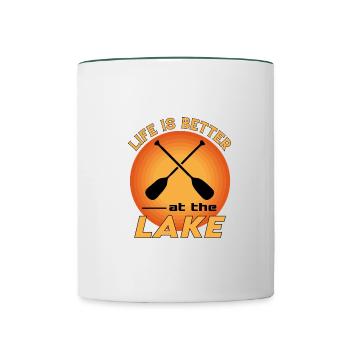 Lake See Wasser Water Life is better - Contrasting Mug - white/dark green - Front