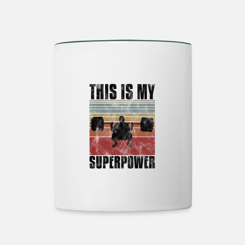 C’est mon super pouvoir Bodybuilding Bodybuilder - Mug contrasté - blanc/vert foncé