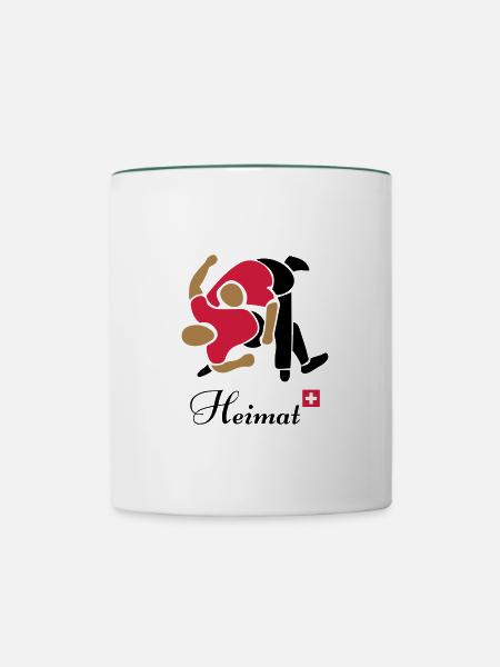 Schwingen - Tasse zweifarbig - Weiß/Dunkelgrün