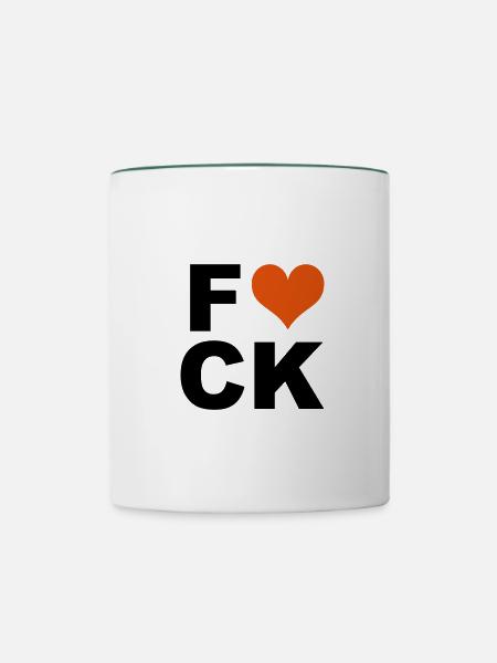 Fuck - Tasse zweifarbig - Weiß/Dunkelgrün