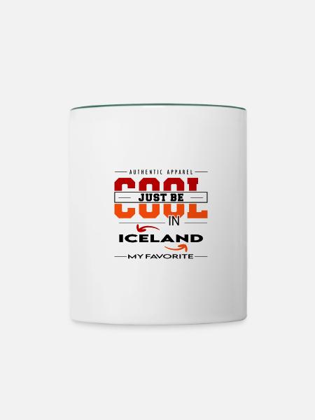 Iceland Island Land Urlaub Reise verreisen - Tasse zweifarbig - Weiß/Dunkelgrün