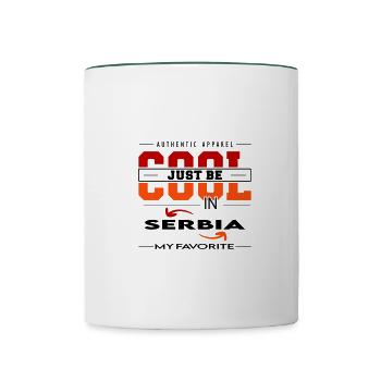 Serbia Serbien Land Urlaub Reise verreisen - Tasse zweifarbig - Weiß/Dunkelgrün - Vorne