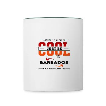 Barbados Land Urlaub Reise verreisen - Tasse zweifarbig - Weiß/Dunkelgrün - Vorne