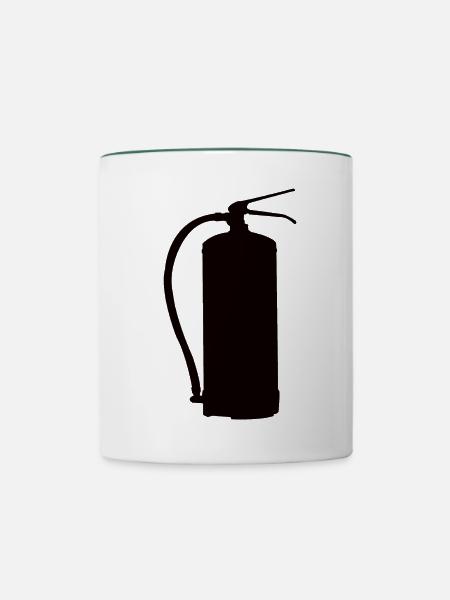 Feuerlöscher Design - Tasse zweifarbig - Weiß/Dunkelgrün