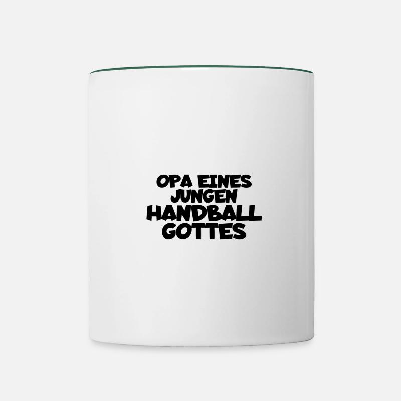 Grand-père de handball - Mug contrasté - blanc/vert foncé