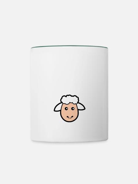 Führendes Schaf - Tasse zweifarbig - Weiß/Dunkelgrün