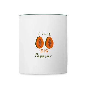 Big Papayas - Contrasting Mug - white/dark green - Front