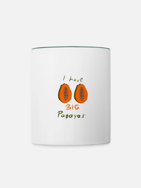 Big Papayas - Tasse zweifarbig - Weiß/Dunkelgrün