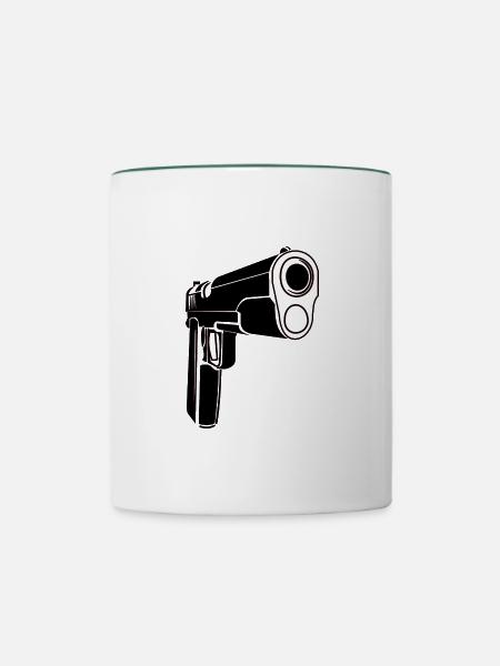 Gun - Tasse zweifarbig - Weiß/Dunkelgrün