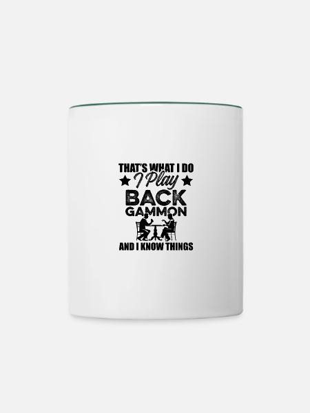 spiel backgammon - Tasse zweifarbig - Weiß/Dunkelgrün