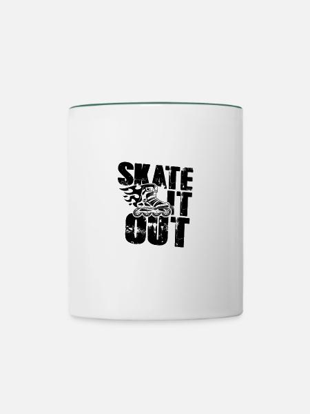 skate inline - Tasse zweifarbig - Weiß/Dunkelgrün