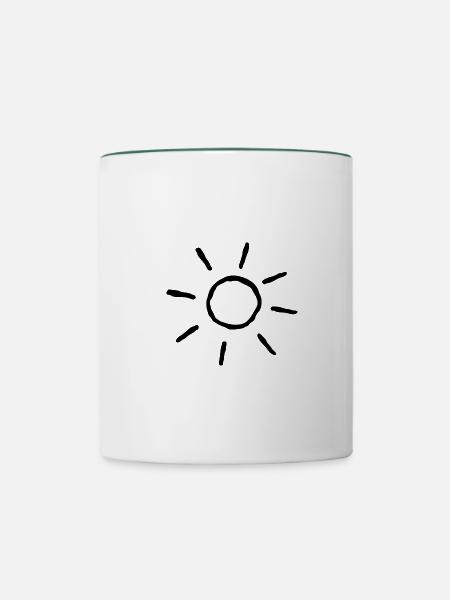 Sonne - Tasse zweifarbig - Weiß/Dunkelgrün