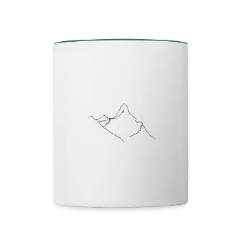 Montagne minimale - Mug contrasté - blanc/vert foncé - Devant