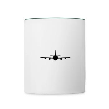 Flugzeug - Tasse zweifarbig - Weiß/Dunkelgrün - Vorne