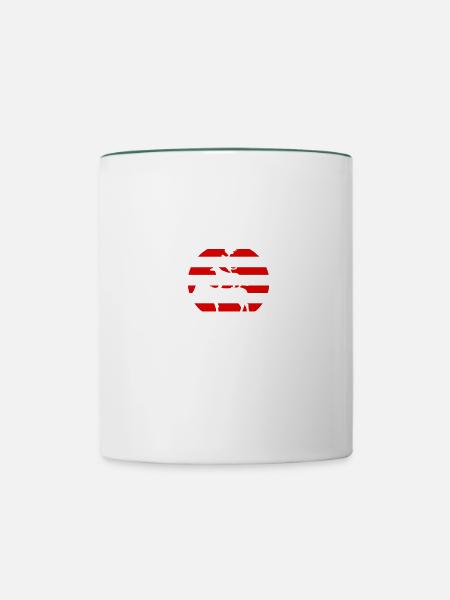Bremer Stadtmusikanten - Tasse zweifarbig - Weiß/Dunkelgrün
