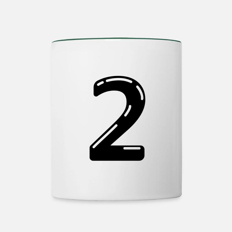 2 - Mug contrasté - blanc/vert foncé