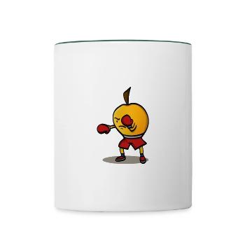 Sportliche Mango - Tasse zweifarbig - Weiß/Dunkelgrün - Vorne