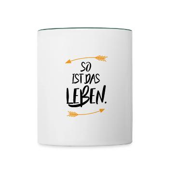 So ist das Leben - Tasse zweifarbig - Weiß/Dunkelgrün - Vorne